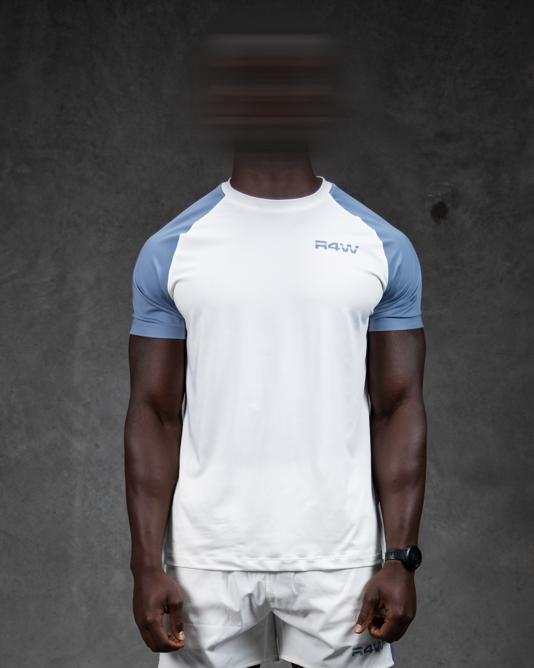 R4W HYBRID TEE WHITE/LIGHT BLUE