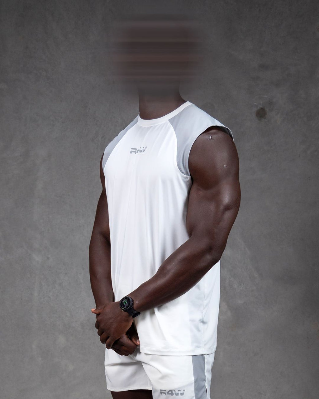 R4W HYBRID MUSCLE TANK WHITE/GREY