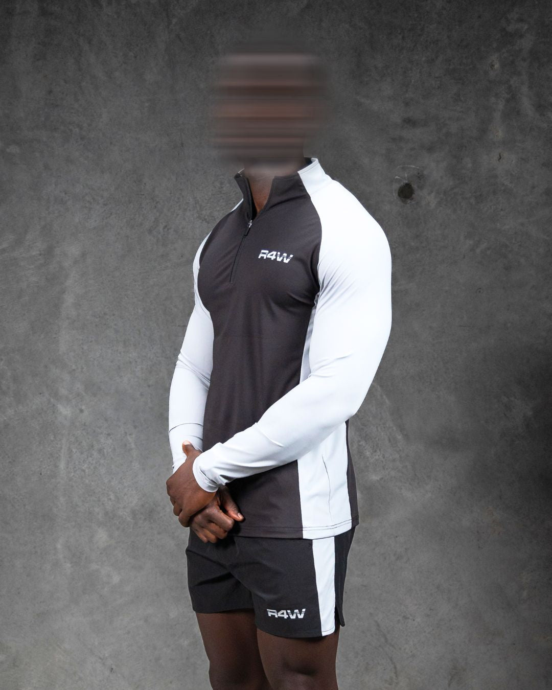 R4W HYBRID QUARTER ZIP BLACK/GREY