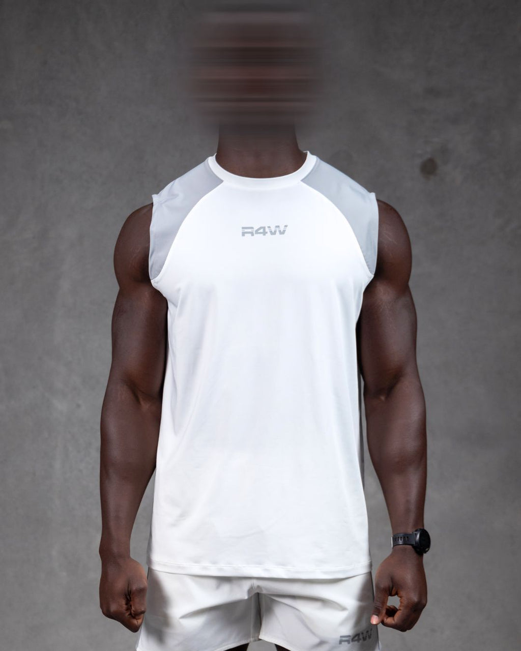 R4W HYBRID MUSCLE TANK WHITE/GREY