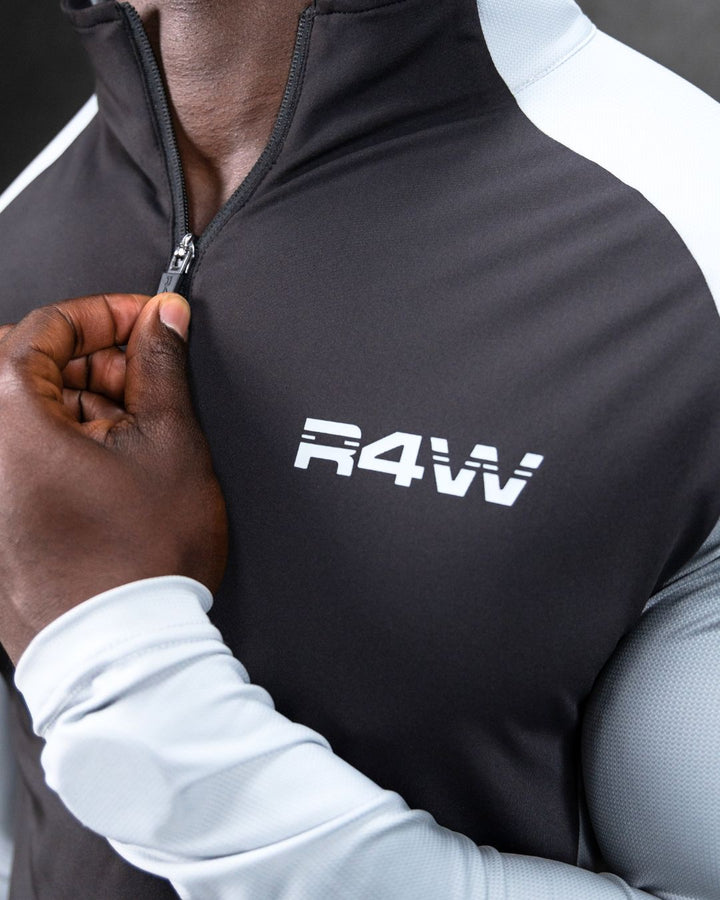 R4W HYBRID QUARTER ZIP BLACK/GREY