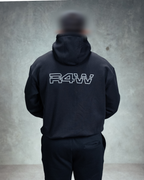 R4W FLEECE HOODIE OUTLINE BLACK