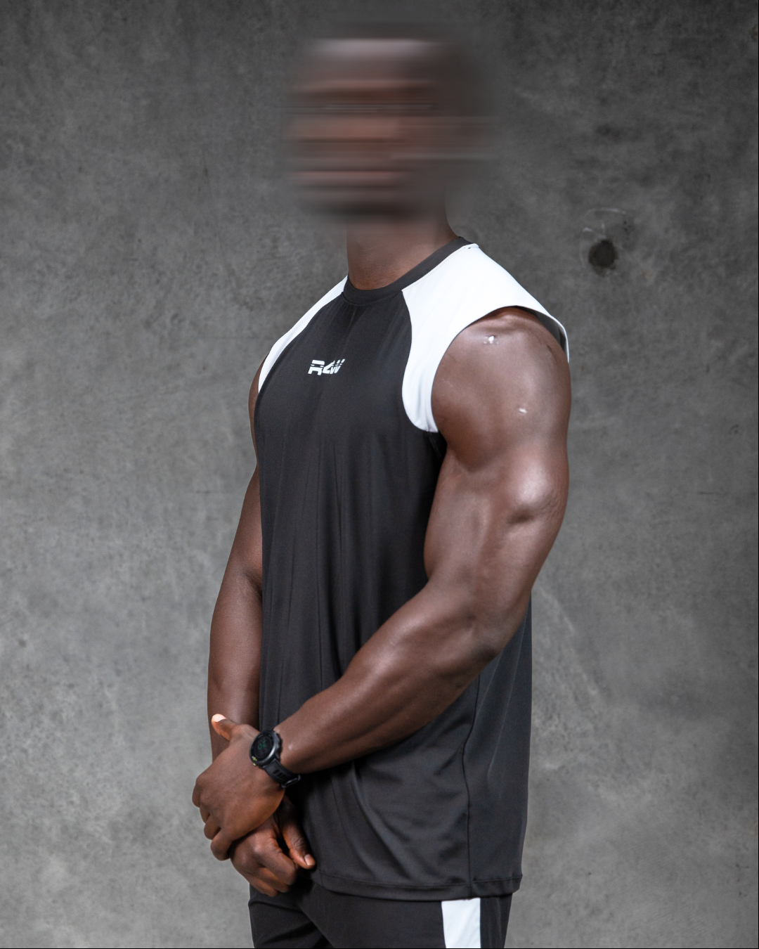 R4W HYBRID MUSCLE TANK BLACK/GREY