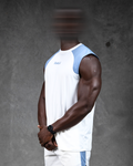 R4W HYBRID MUSCLE TANK WHITE/LIGHT BLUE