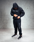 R4W FLEECE TRACKPANTS OUTLINE BLACK