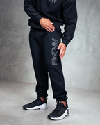 R4W FLEECE TRACKPANTS OUTLINE BLACK