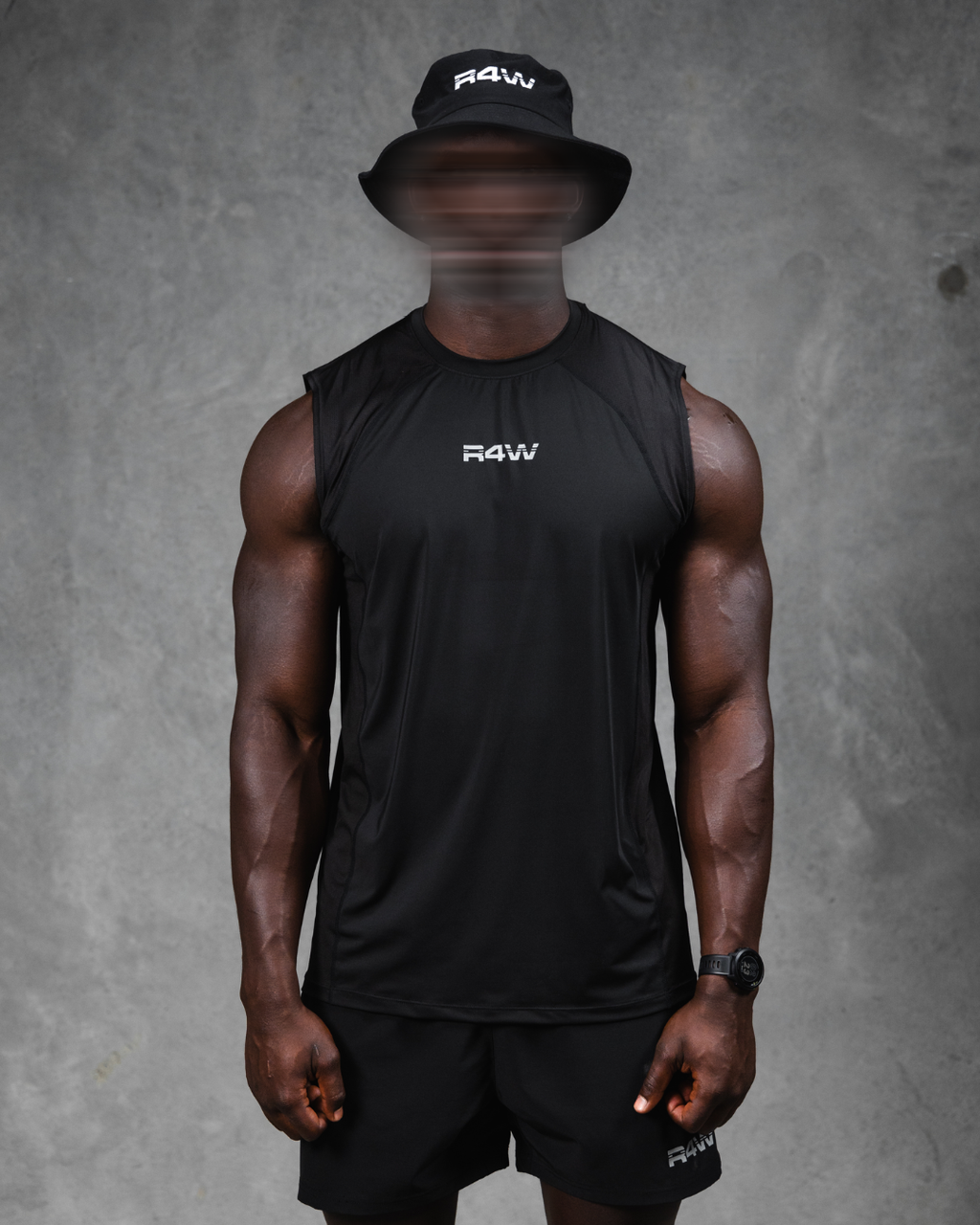 R4W ESSENTIALS MUSCLE TANK BLACK