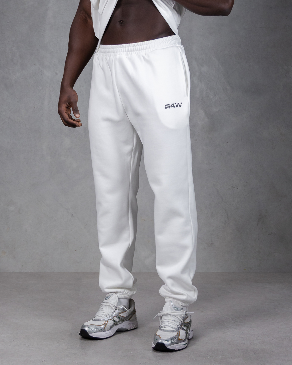 R4W FLEECE TRACKPANTS WHITE