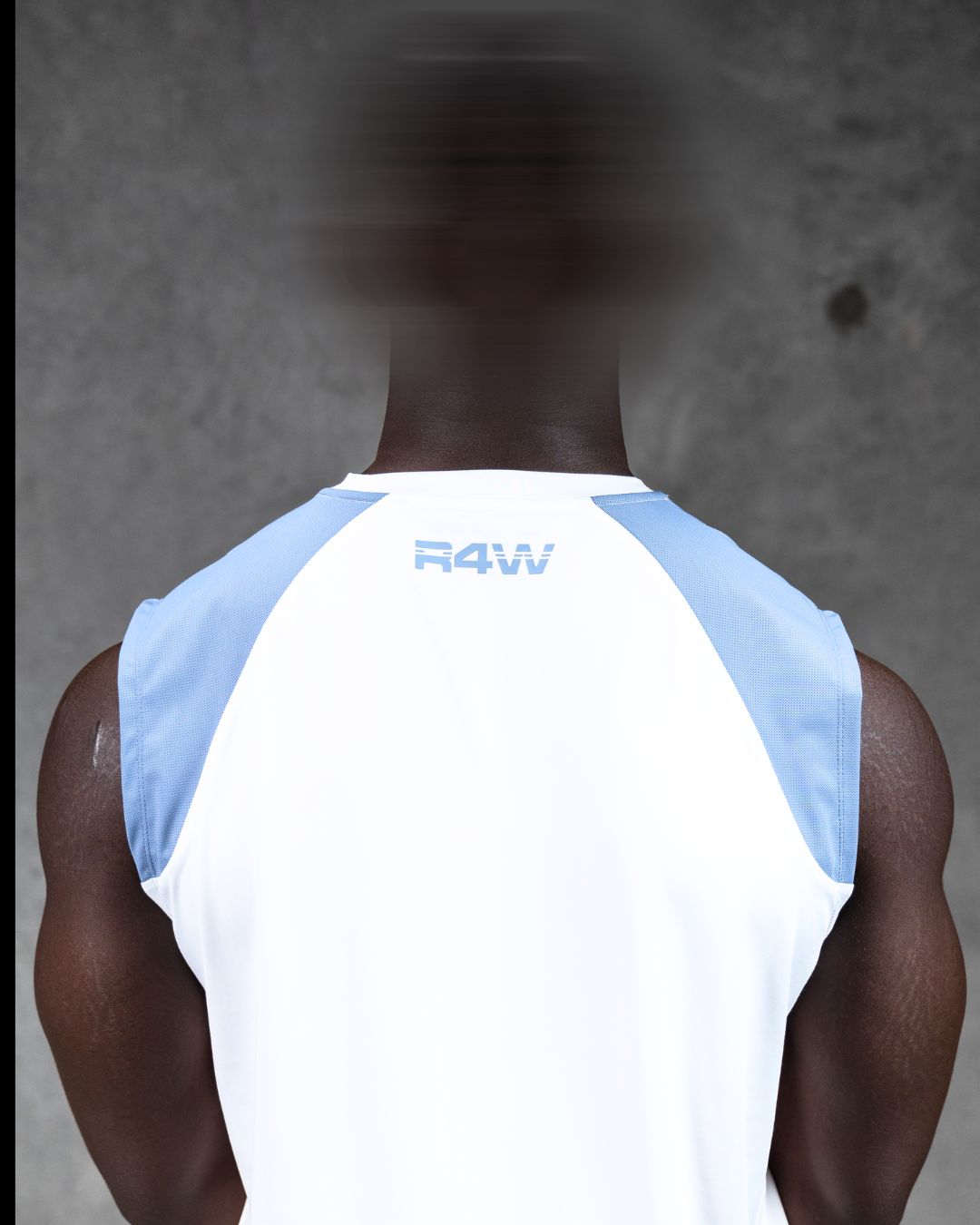 R4W HYBRID MUSCLE TANK WHITE/LIGHT BLUE