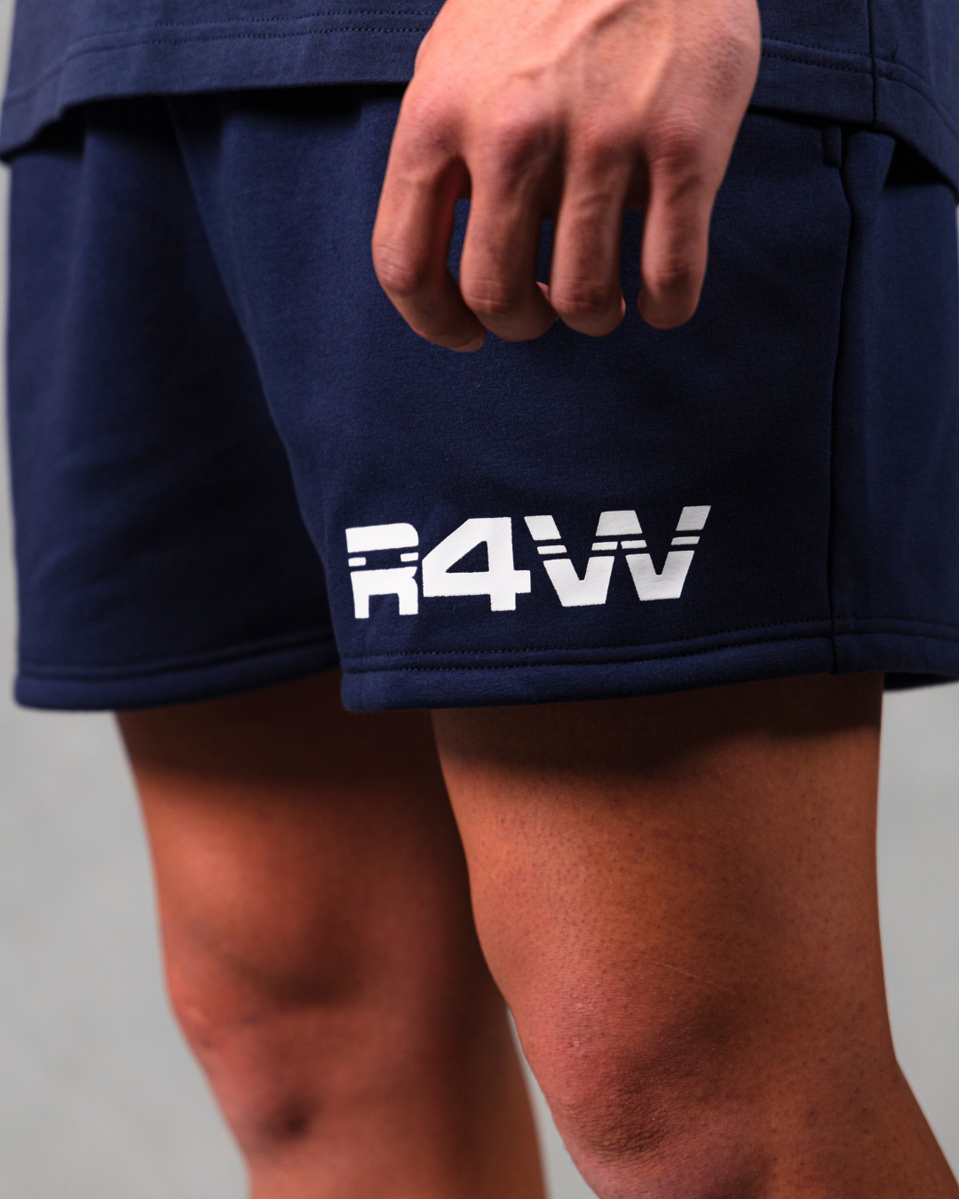 R4W FLEECE SHORTS NAVY BLUE