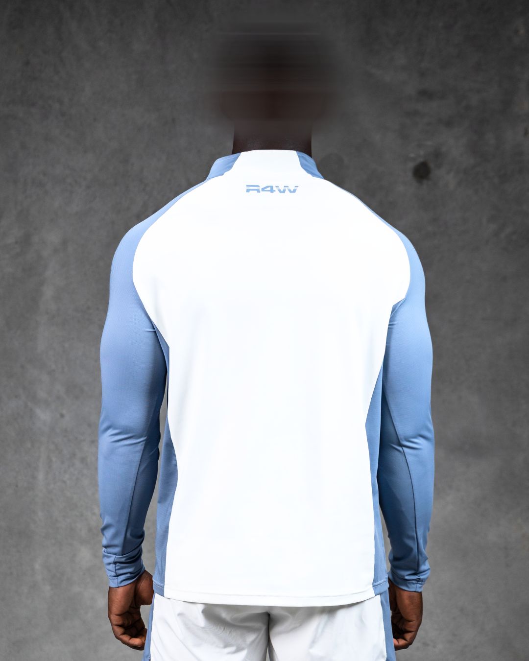 R4W HYBRID QUARTER ZIP WHITE/LIGHT BLUE