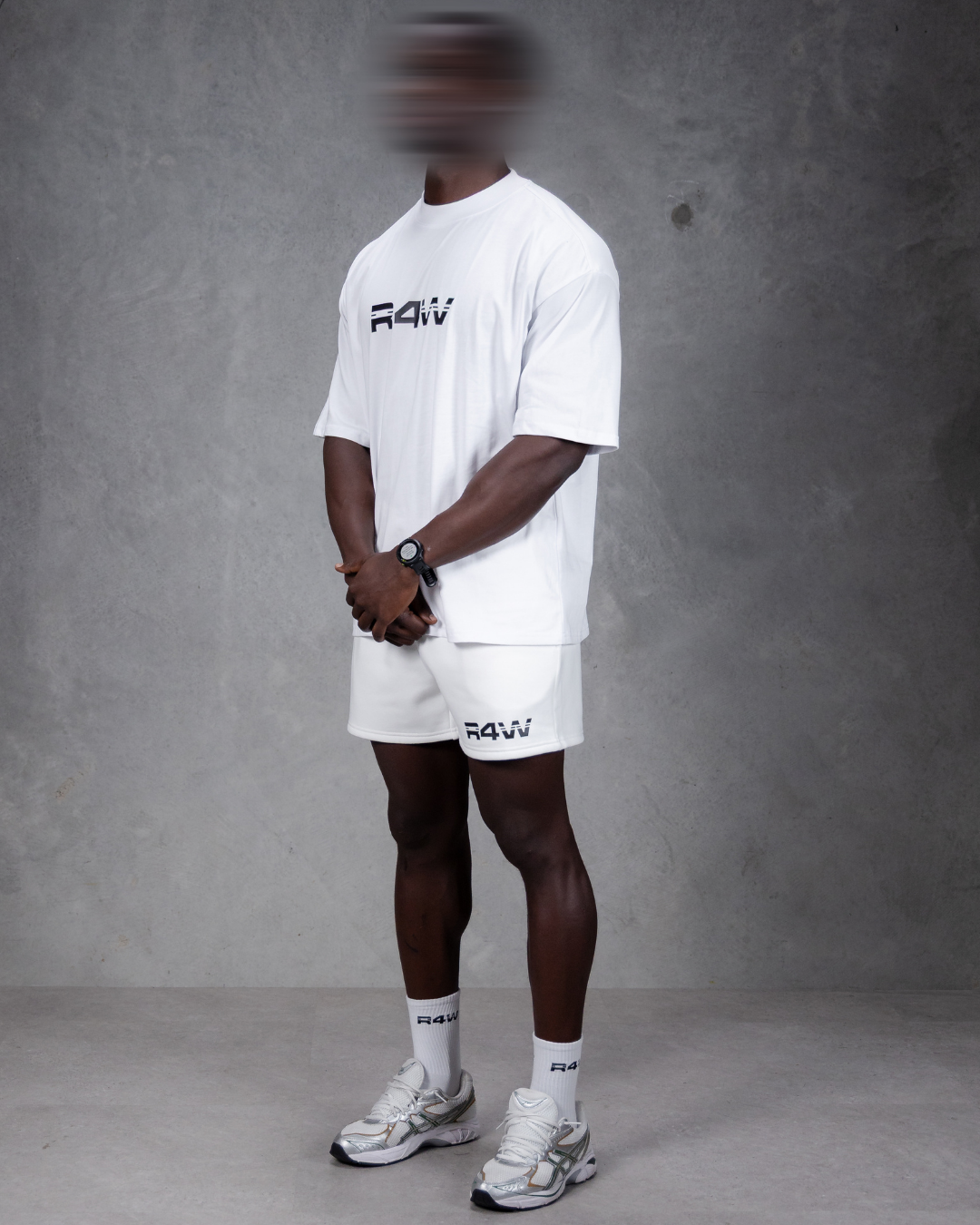 R4W FLEECE SHORTS WHITE