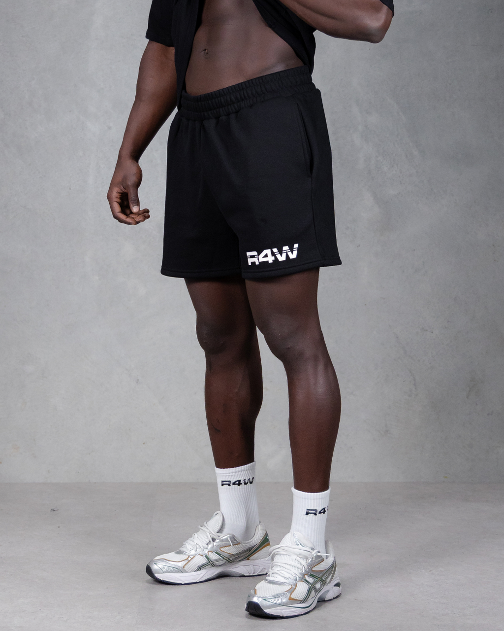 R4W FLEECE SHORTS BLACK