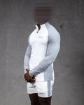 R4W HYBRID QUATER ZIP WHITE/GREY