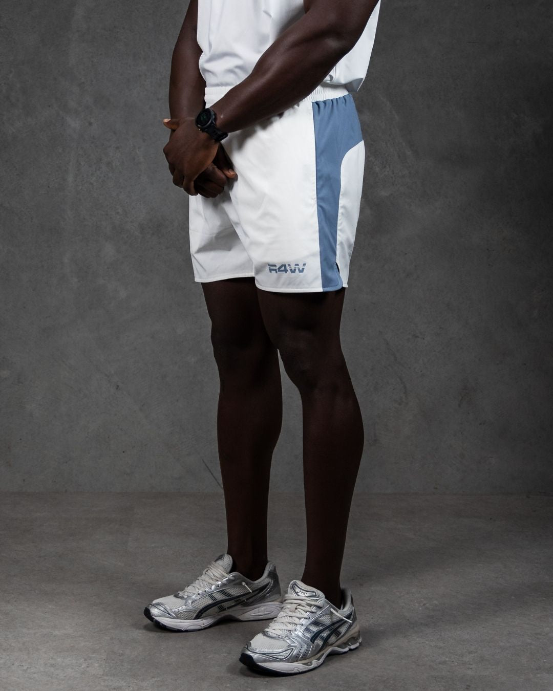 R4W HYBRID SHORTS WHITE/LIGHT BLUE