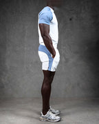 R4W HYBRID SHORTS WHITE/LIGHT BLUE