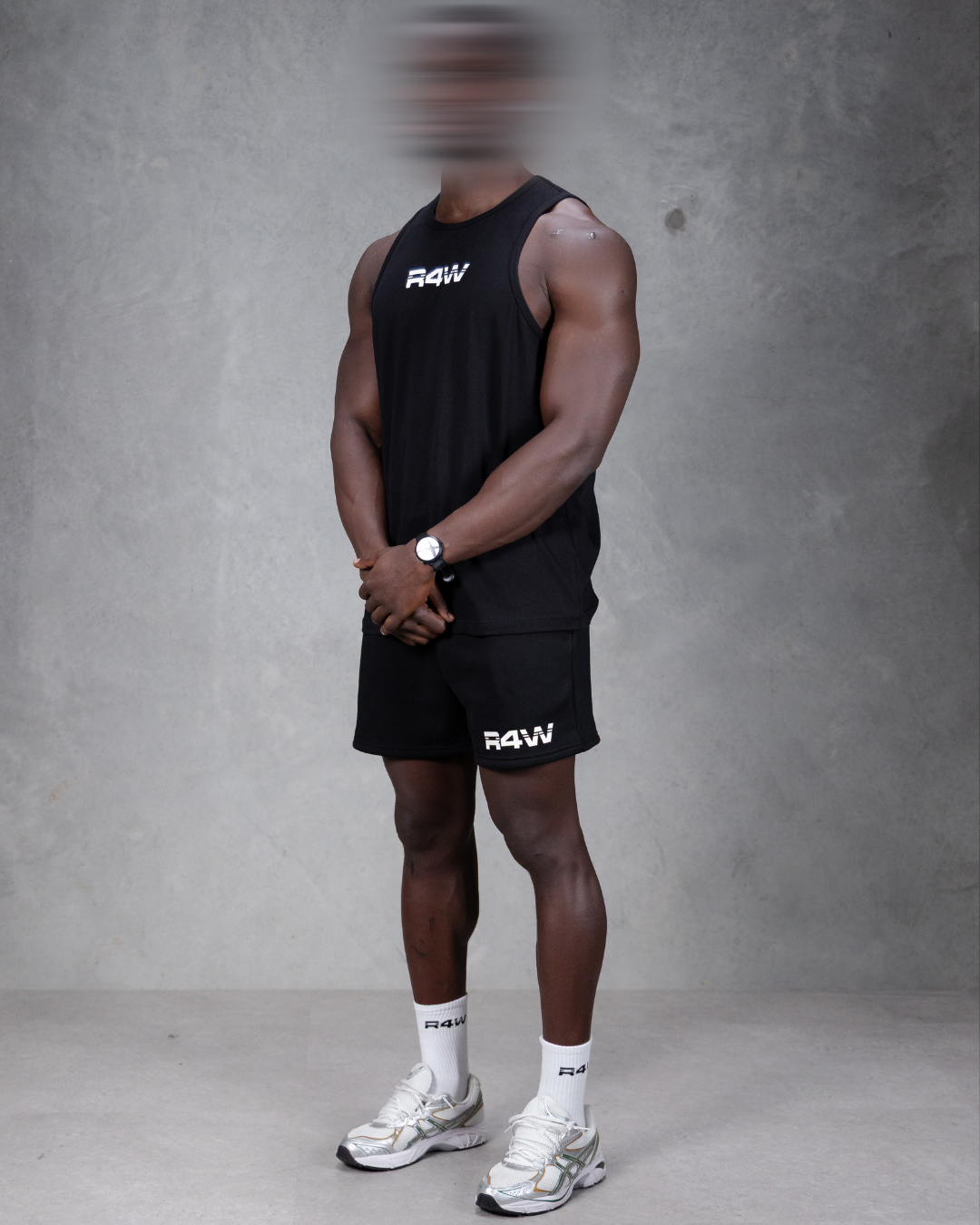 R4W FLEECE SHORTS BLACK