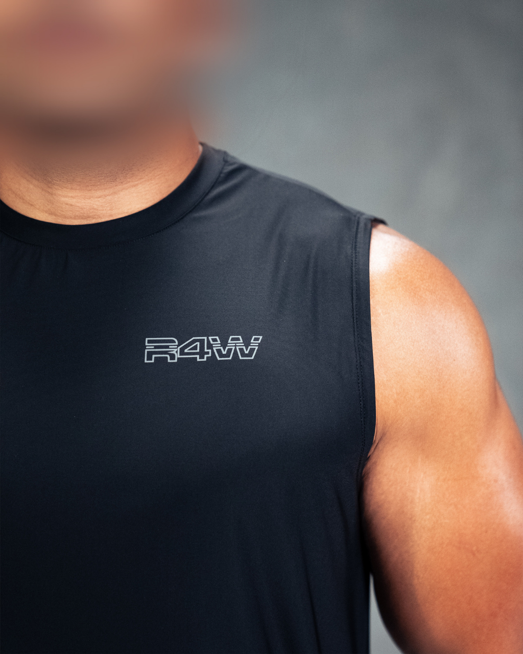 R4W PRO FLEX SINGLET OUTLINE BLACK