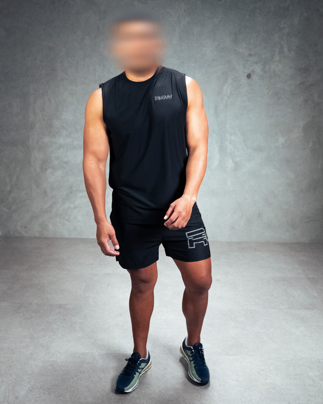 R4W PRO FLEX SINGLET OUTLINE BLACK