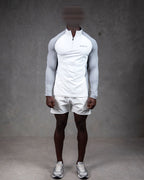 R4W HYBRID QUATER ZIP WHITE/GREY
