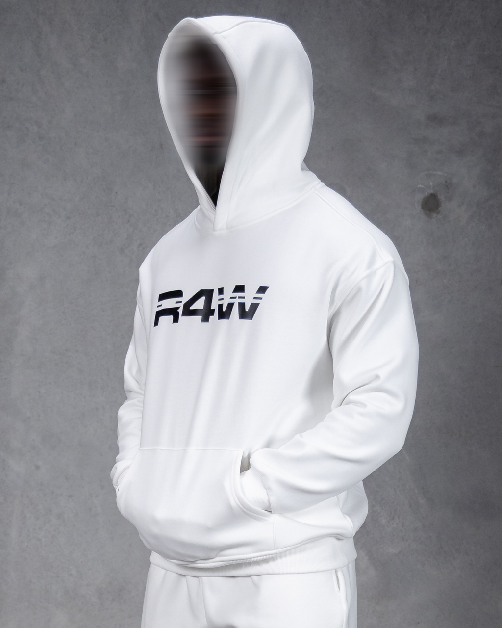 R4W FLEECE HOODIE WHITE
