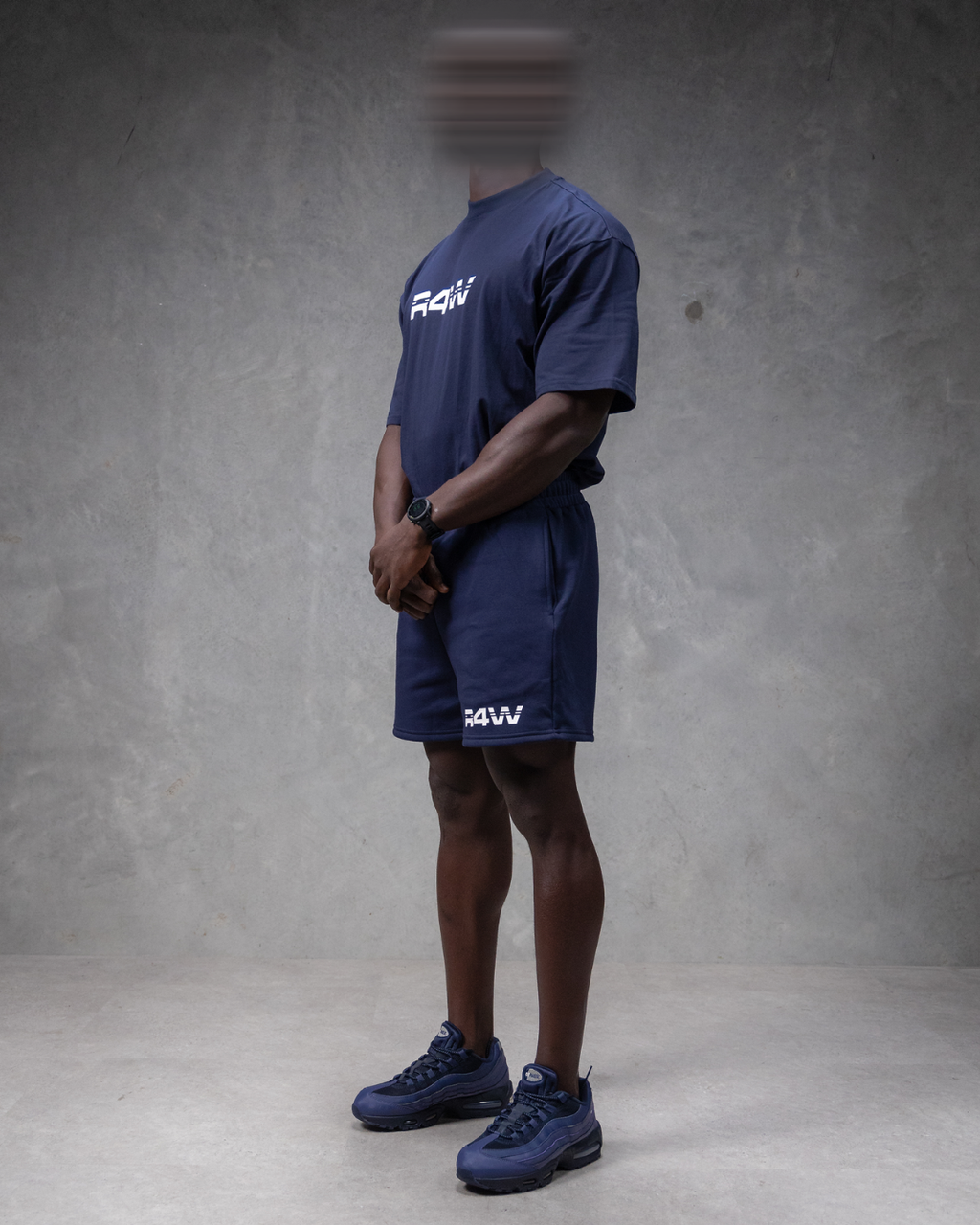 R4W FLEECE SHORTS NAVY BLUE