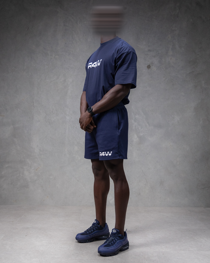 R4W FLEECE SHORTS NAVY BLUE