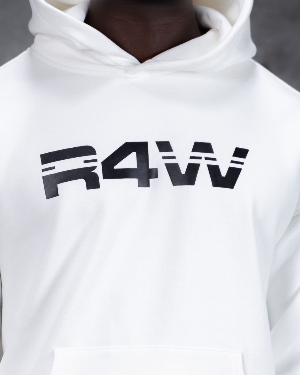 R4W FLEECE HOODIE WHITE