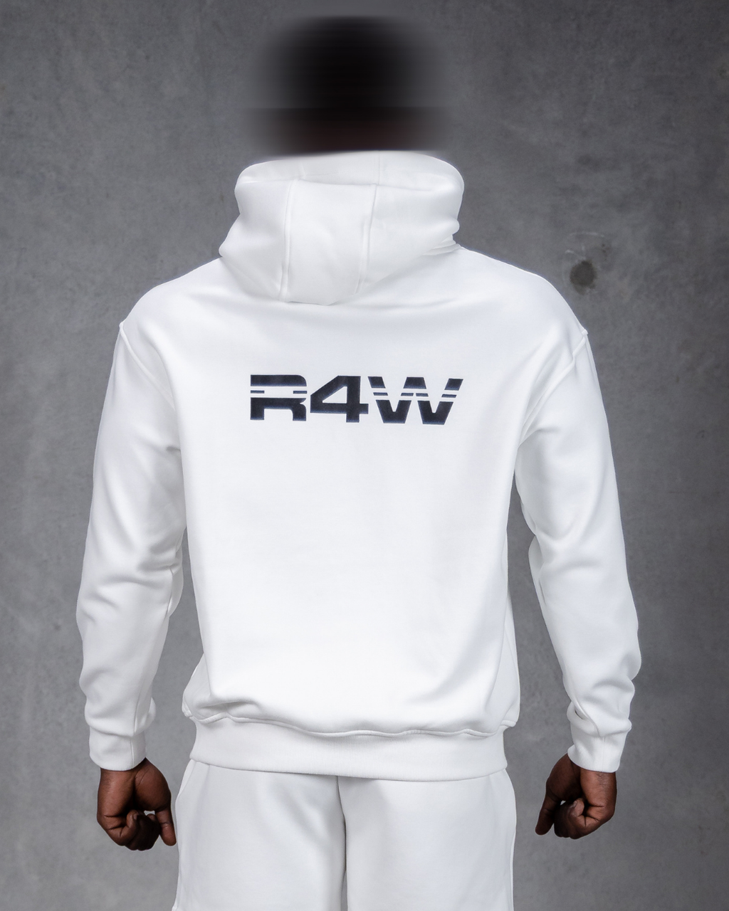 R4W FLEECE HOODIE WHITE