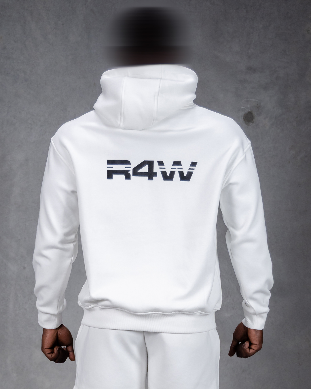 R4W FLEECE HOODIE WHITE