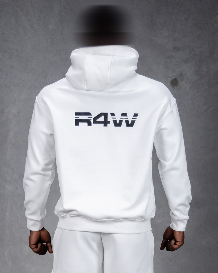 R4W FLEECE HOODIE WHITE