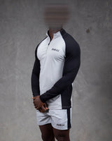 R4W HYBRID QUARTER ZIP GREY/BLACK
