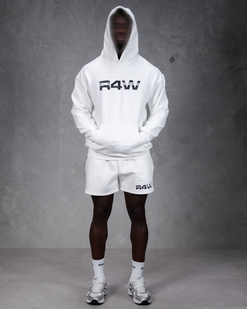 R4W FLEECE HOODIE WHITE