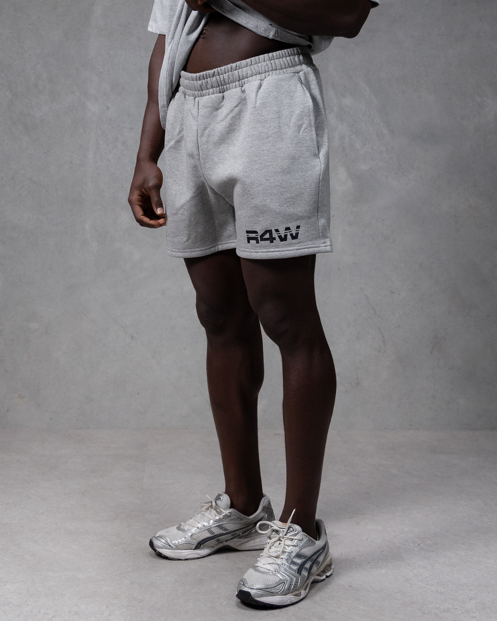 R4W FLEECE SHORTS MARL GREY