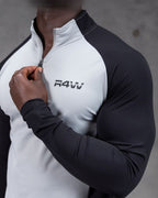 R4W HYBRID QUARTER ZIP GREY/BLACK
