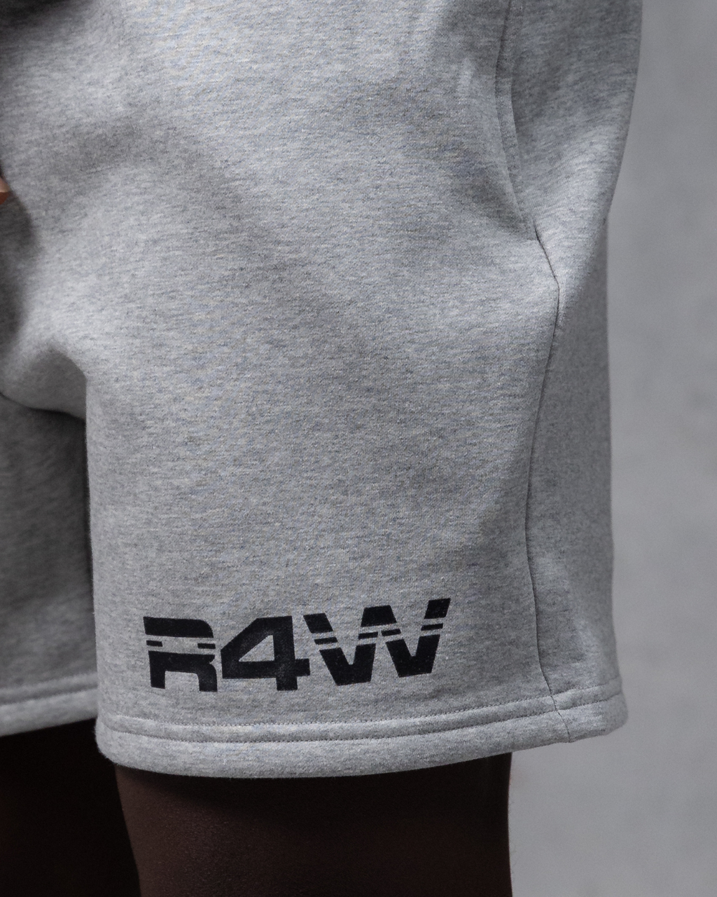 R4W FLEECE SHORTS MARL GREY