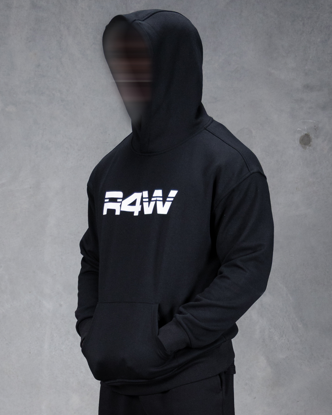 R4W FLEECE HOODIE BLACK