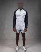 R4W HYBRID QUARTER ZIP GREY/BLACK