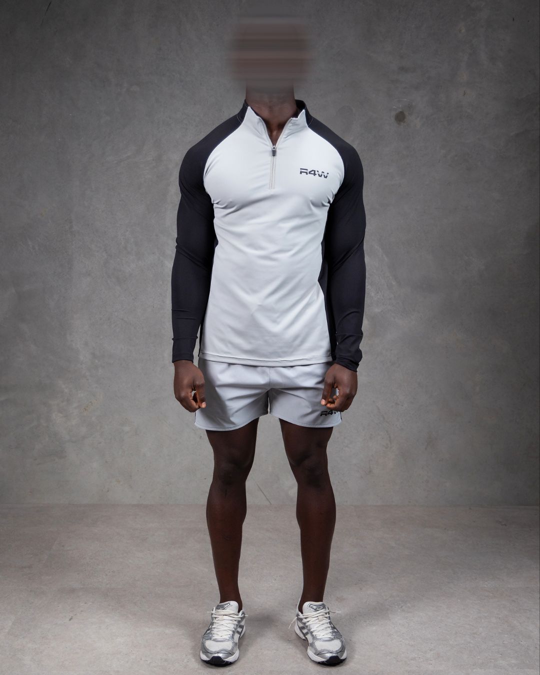 R4W HYBRID QUARTER ZIP GREY/BLACK