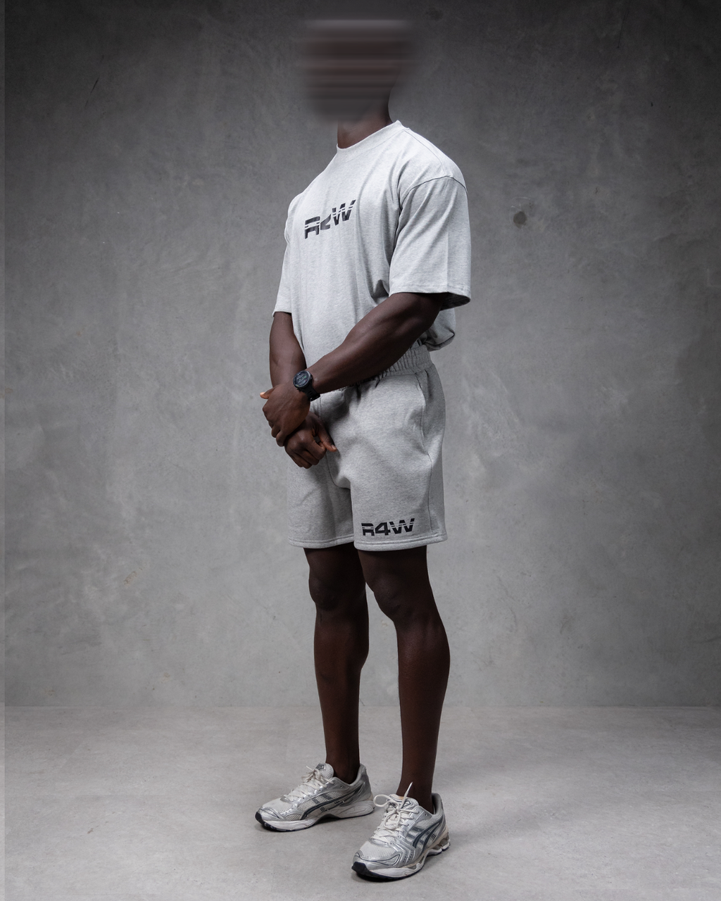 R4W FLEECE SHORTS MARL GREY