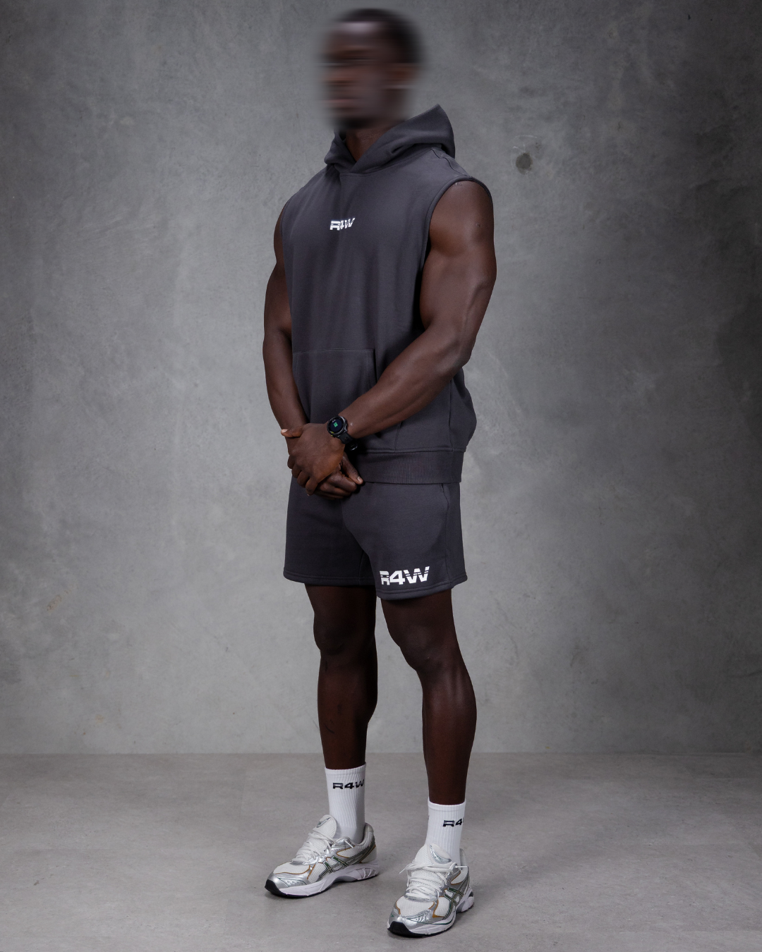 R4W FLEECE SHORTS CHARCOAL