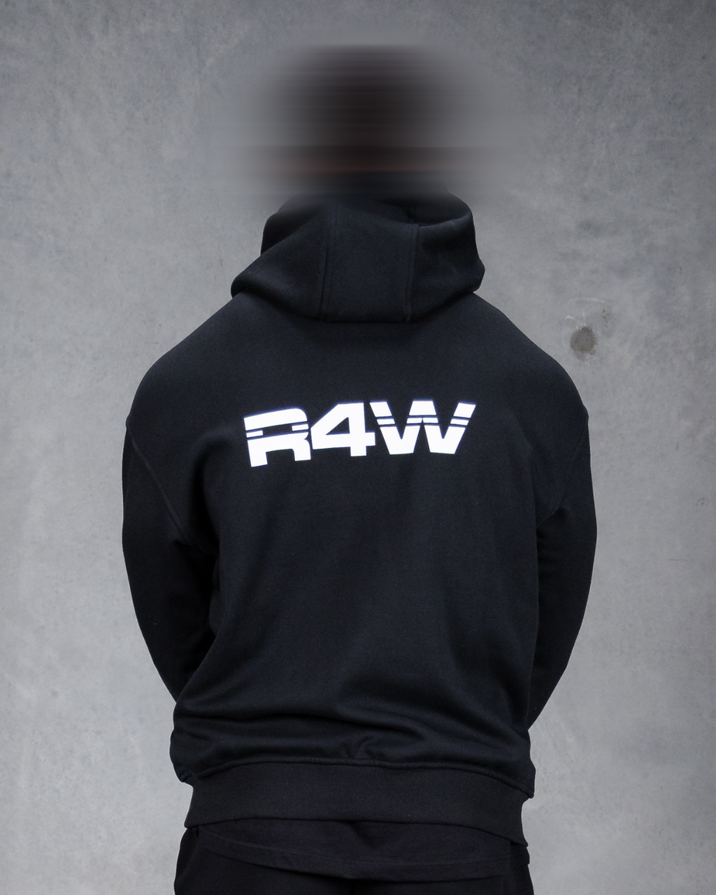 R4W FLEECE HOODIE BLACK