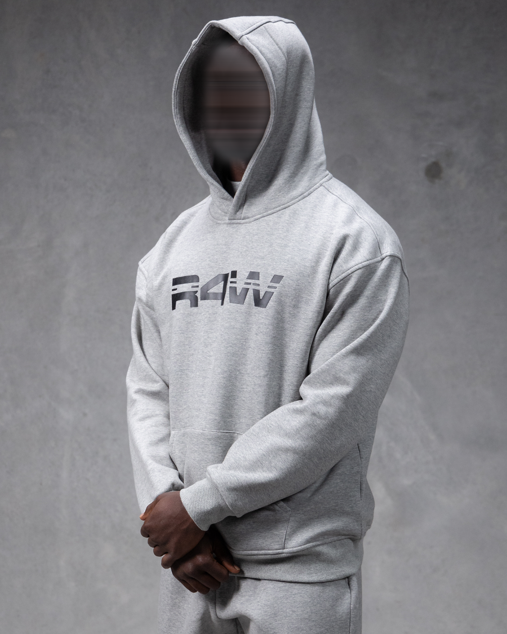 R4W FLEECE HOODIE MARL GREY