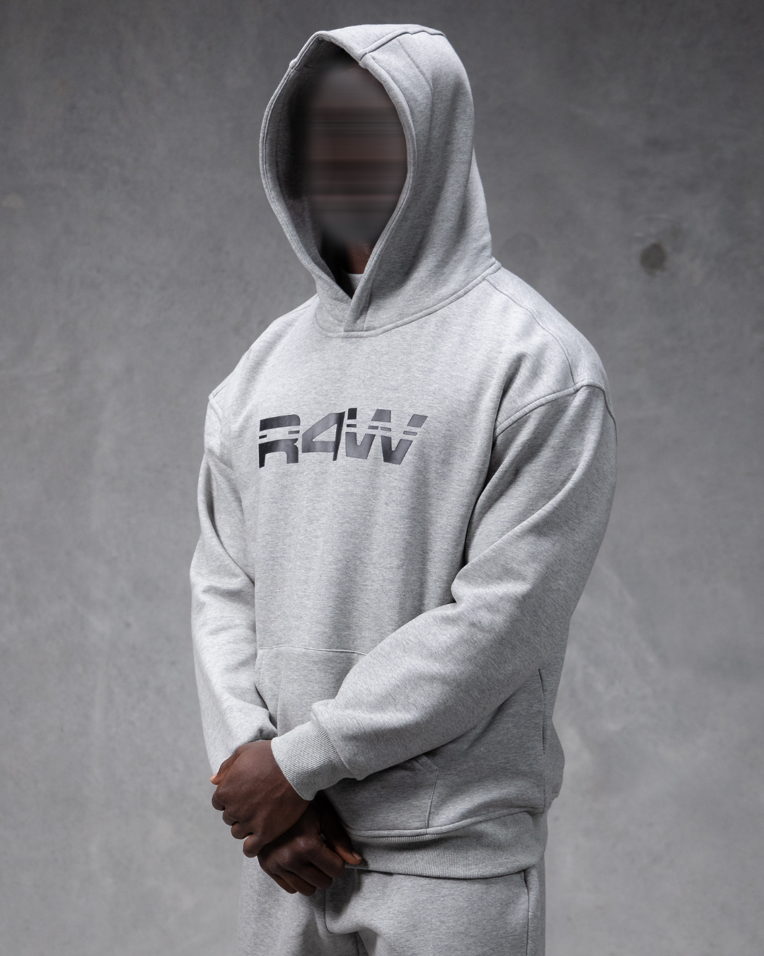 R4W FLEECE HOODIE MARL GREY