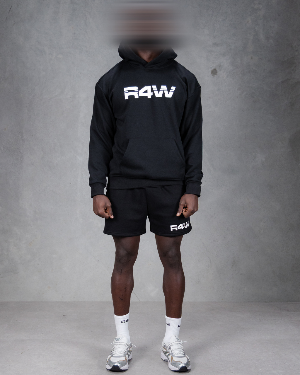 R4W FLEECE HOODIE BLACK