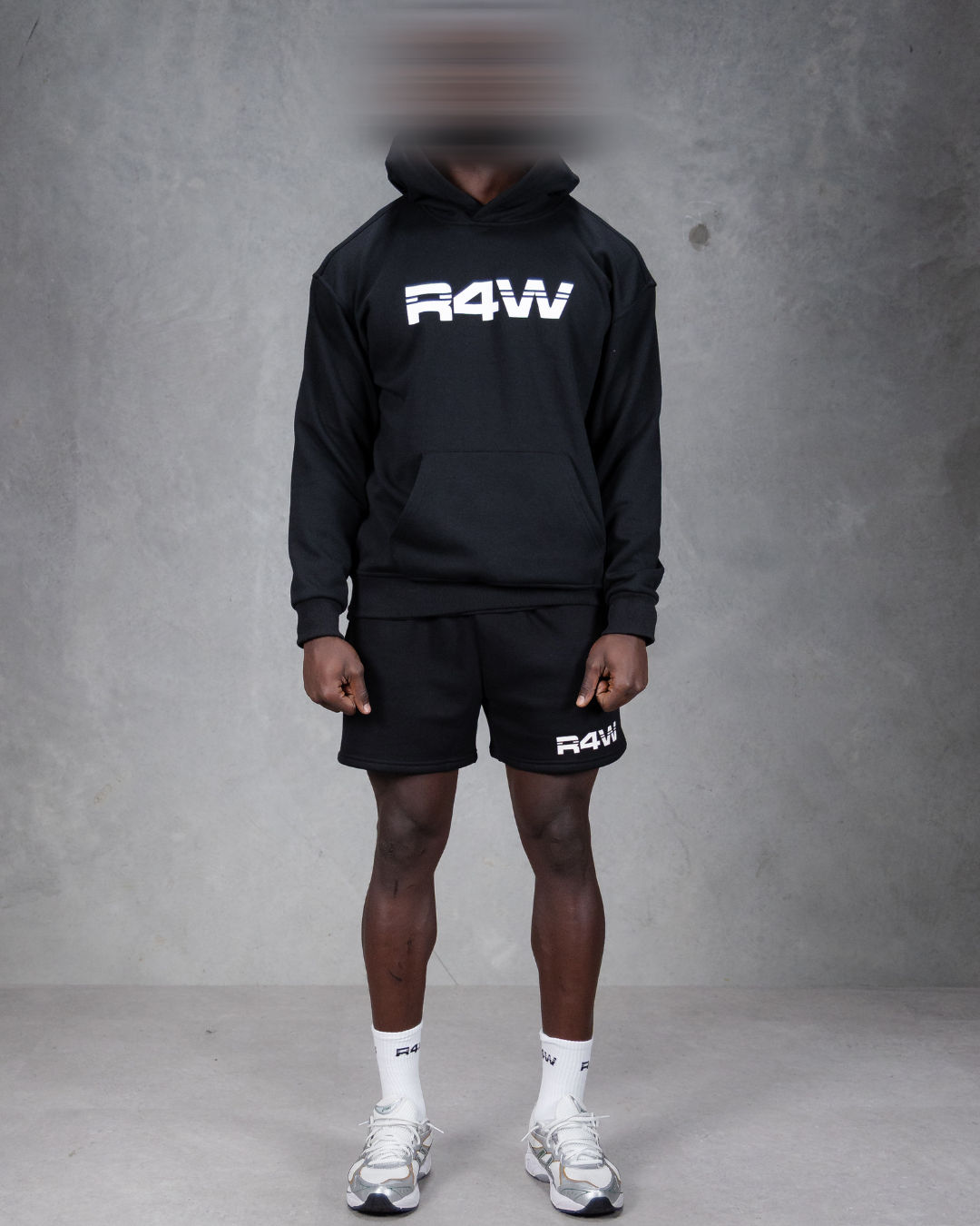 R4W FLEECE HOODIE BLACK