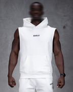 R4W SLEEVELESS HOODIE WHITE