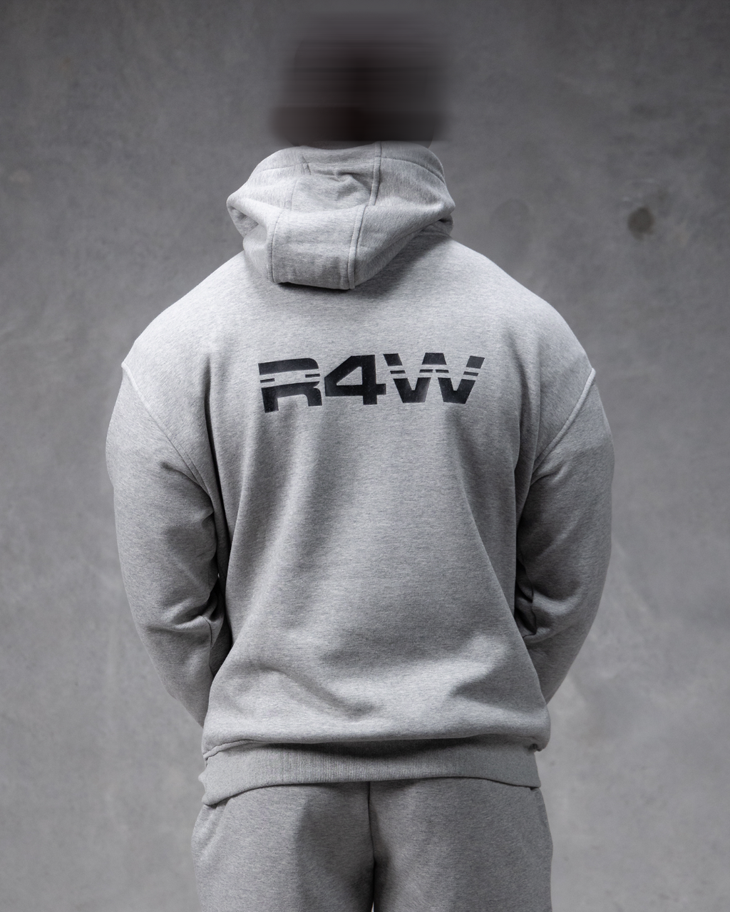 R4W FLEECE HOODIE MARL GREY