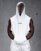 R4W SLEEVELESS HOODIE WHITE