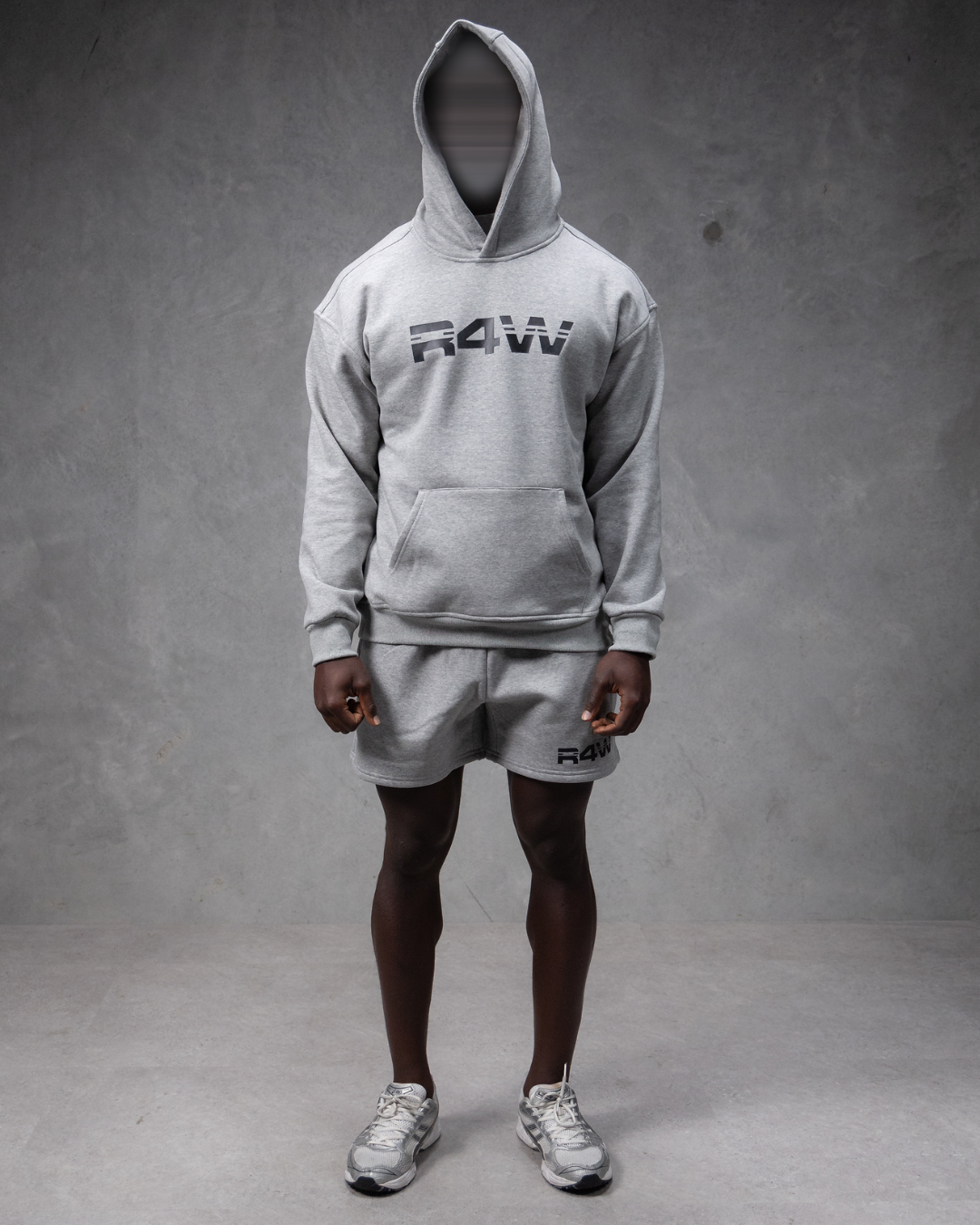 R4W FLEECE HOODIE MARL GREY